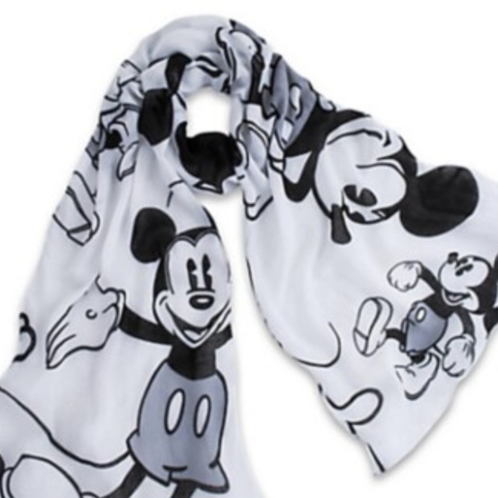 Disney Black and White Mickey Mouse Scarf